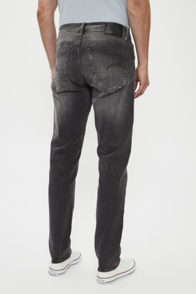 Jeans 3301 slim noir délavé g-star en coton et élasthanne