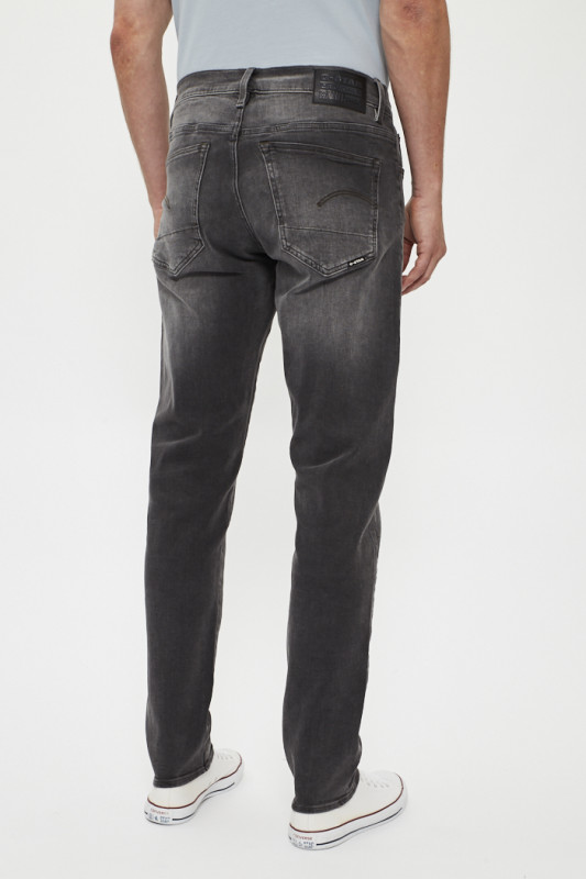 Jeans 3301 slim noir délavé g-star en coton et élasthanne