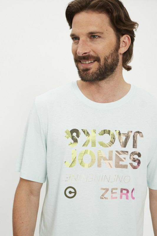 T-shirt graphique vert d'eau homme Jack & Jones