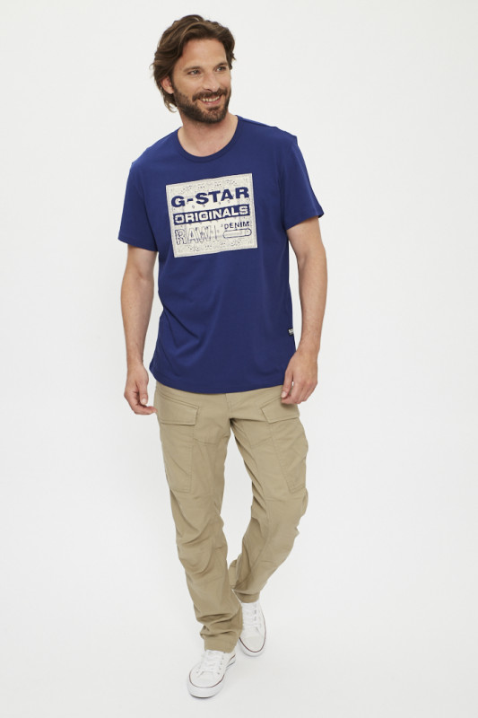 T-shirt graphique bandana bleu homme G-Star