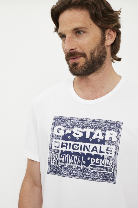 T-shirt graphique Bandana blanc homme