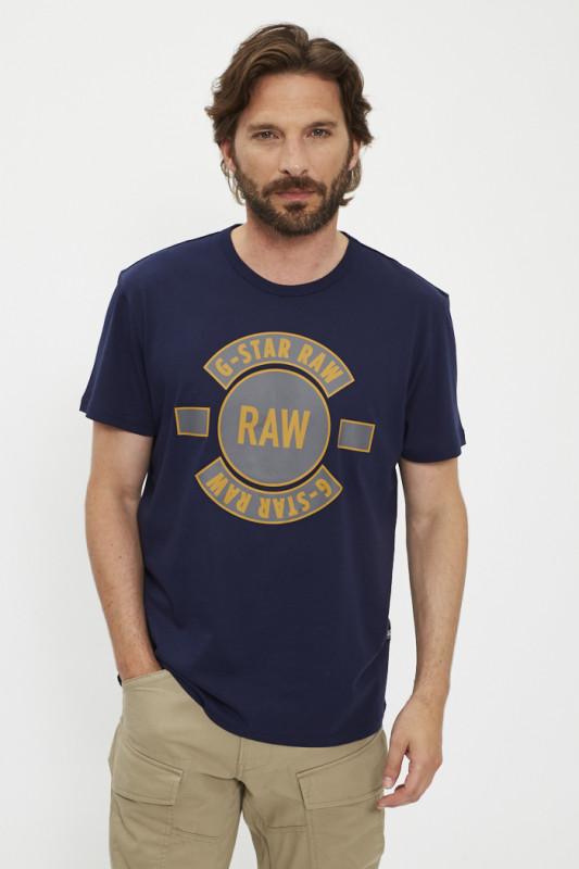 T-shirt Badge Artwork bleu marine homme