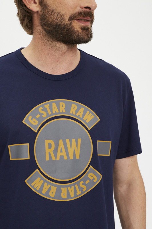 T-shirt Badge Artwork bleu marine g-star en coton