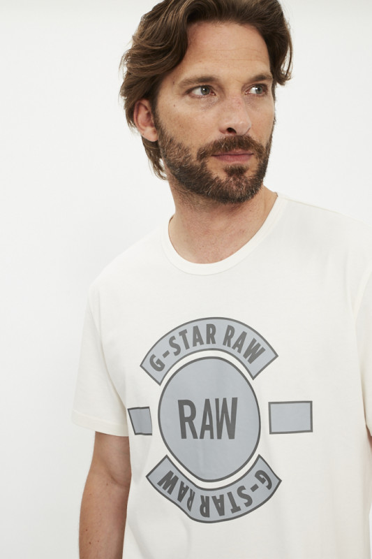 T-shirt Badge Artwork blanc homme