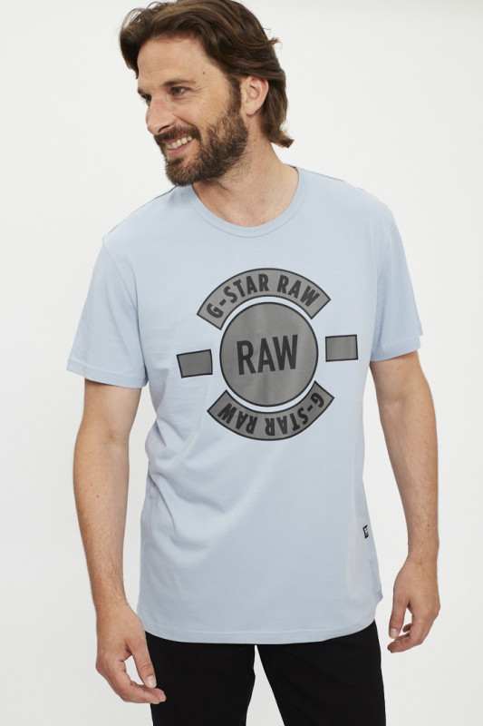 T-shirt Badge Artwork bleu ciel homme