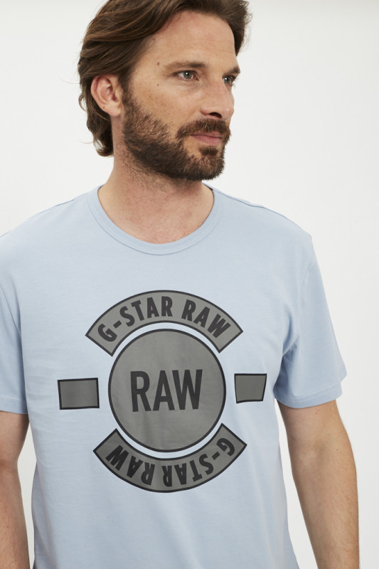 T-shirt Badge Artwork bleu ciel homme G-Star
