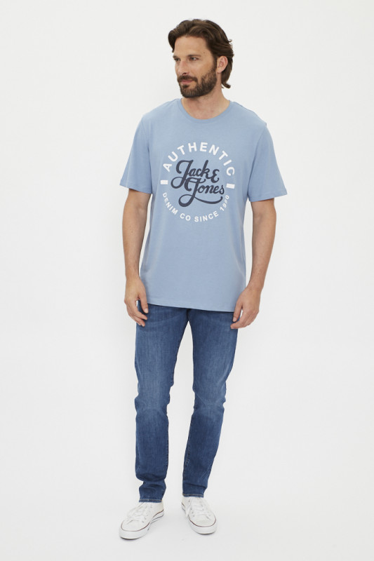 T-shirt bleu ciel Authentic homme Jack & Jones