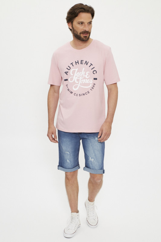 T-shirt rose Authentic homme Jack & Jones