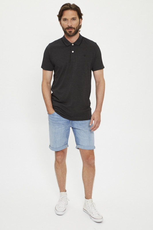 Short bleu délavé pour homme