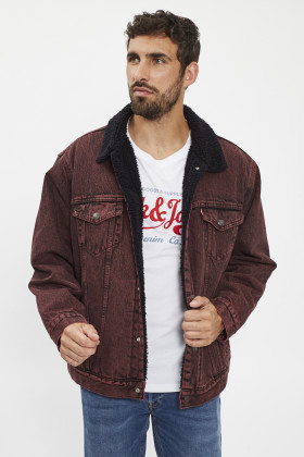 Veste en jean et sherpa