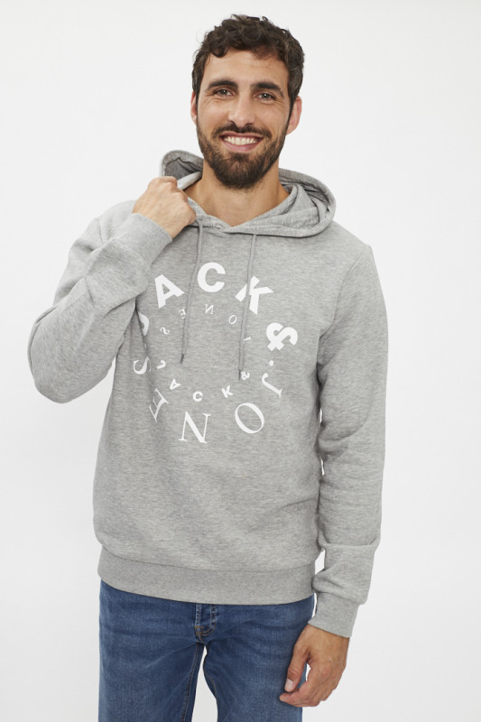 Sweat à capuche pour homme gris