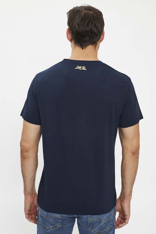 T- shirt regular fit col rond bleu marine