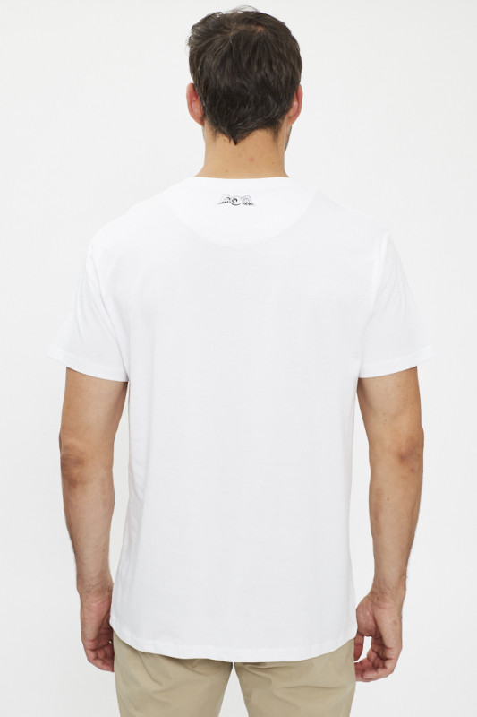 T- shirt regular fit col rond blanc