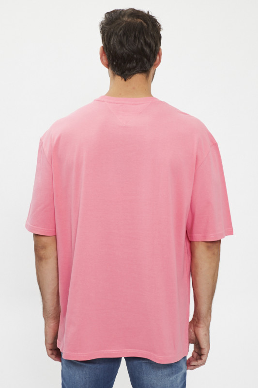 T-shirt rose en coton manches courtes Tommy Hilfiger