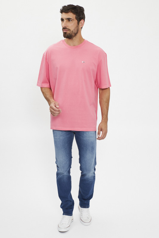 T-shirt rose en coton manches courtes Tommy Hilfiger