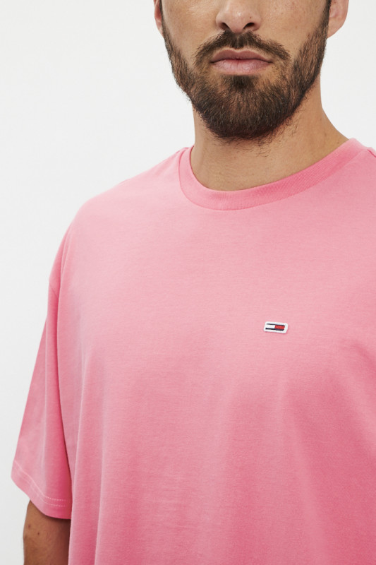 T-shirt rose en coton manches courtes Tommy Hilfiger