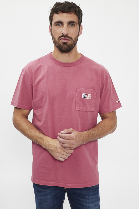 T-shirt Homme Club Room, Taille L, Col Rond, Rose, Manches Courtes, Neuf