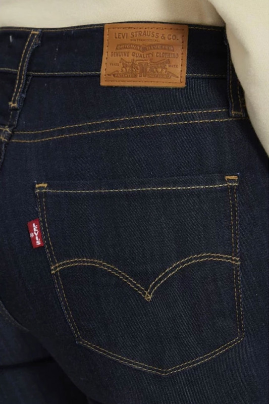 Jeans slim 724 high rise straight femme levi's coton mélangé