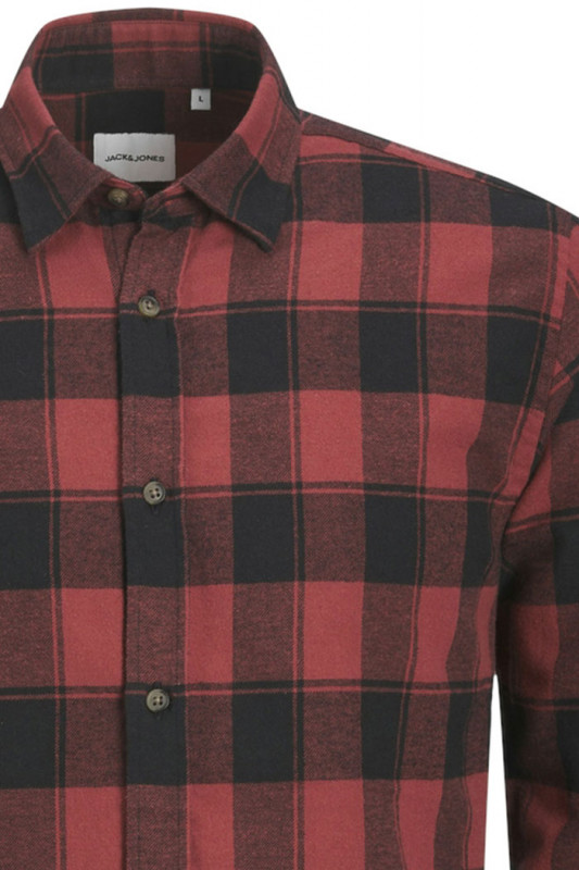 Chemise Buffalo à carreaux rouge et noir homme jack & jones