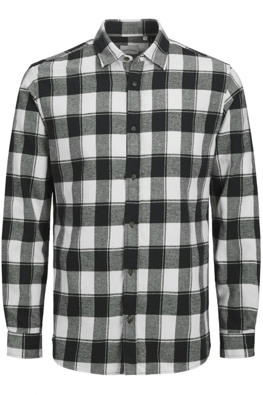 Chemise buffalo à carreaux blancs et noirs homme