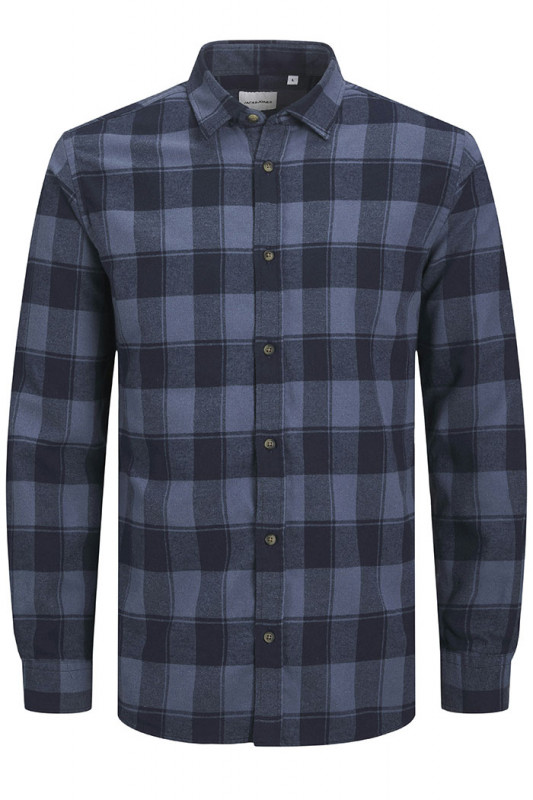 Chemise buffalo à carreaux vintage indigo homme