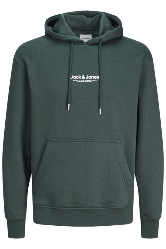 Sweat à capuche vert forêt coton mélangé homme