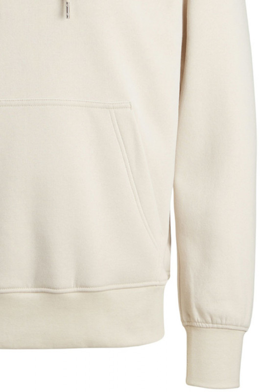 Sweat à capuche crème coton mélangé