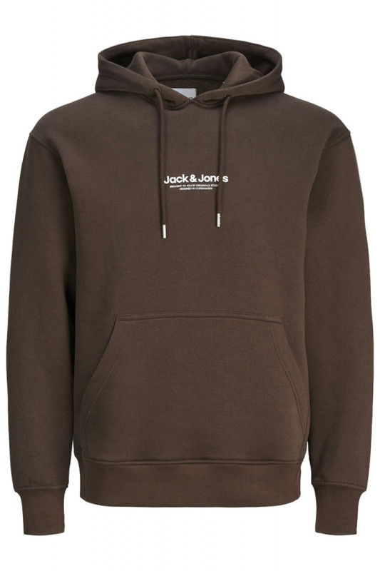 Sweat à capuche chocolat coton mélangé