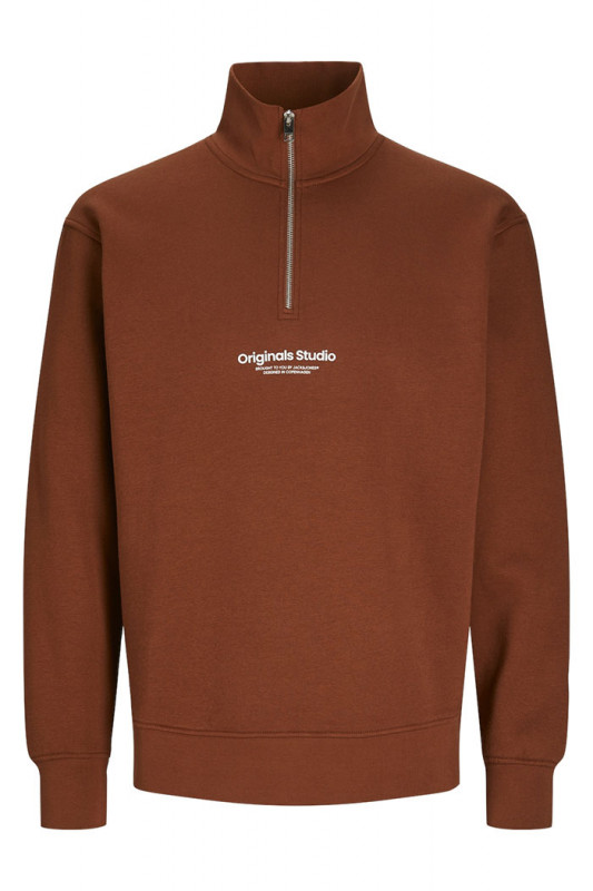 Sweat col montant zippé bordeaux