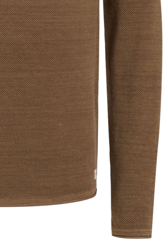 Pull tricoté col rond marron jack & jones