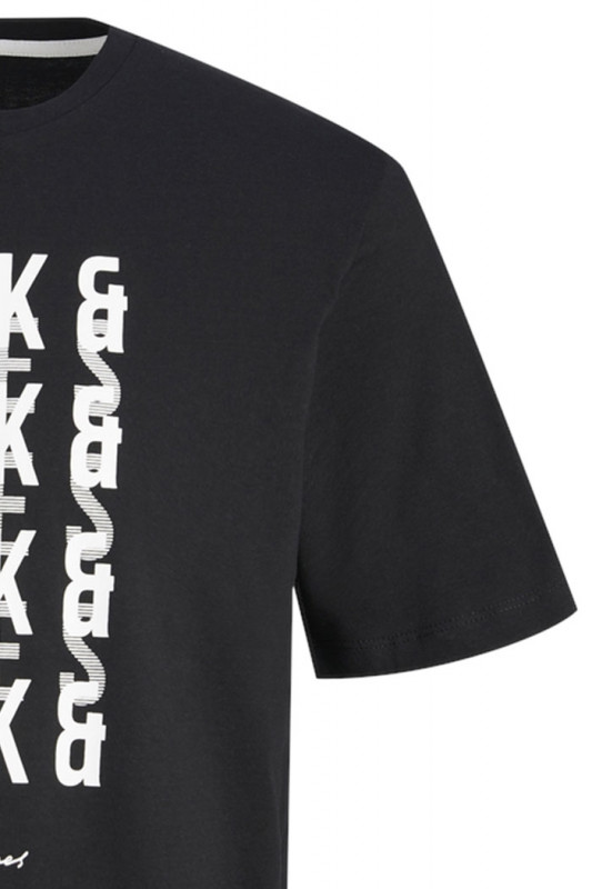 T-shirt noir logo bicolore