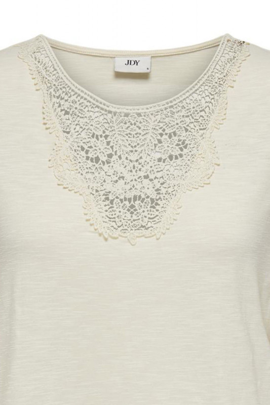 T-shirt beige col dentelle Jacquelin de Yong
