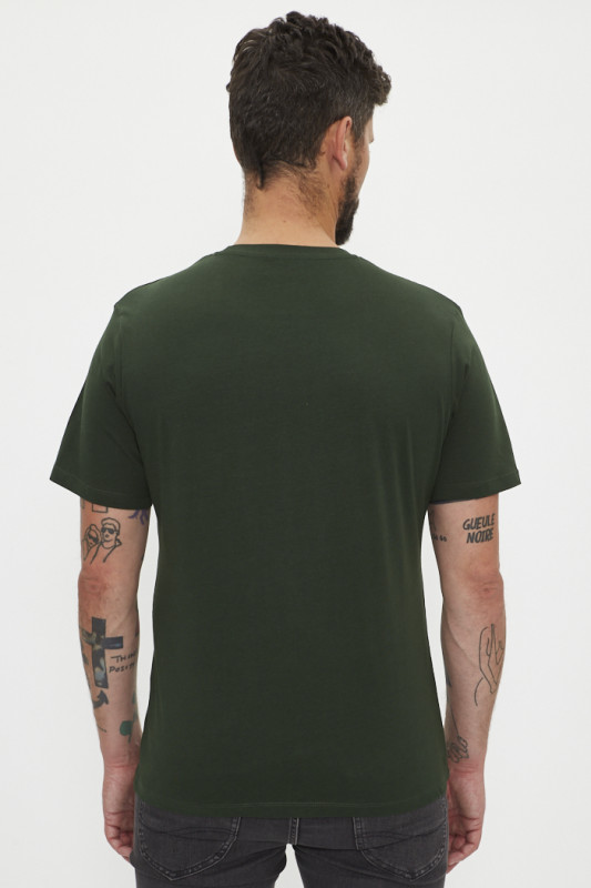 T-shirt vert sapin logo bicolore
