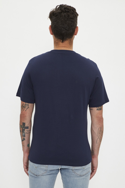 T-shirt bleu marine coupe standard 100% coton