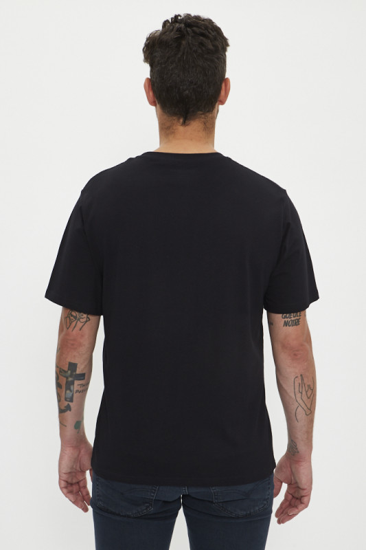 T-shirt noir en jersey de coton homme