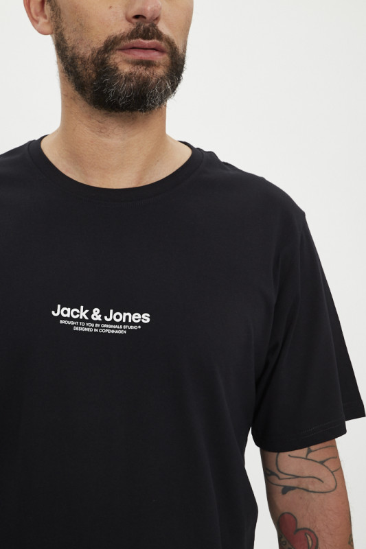 T-shirt noir en jersey de coton