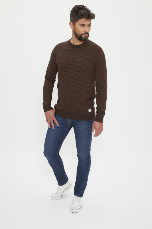 Pull ras du cou marron jack & jones