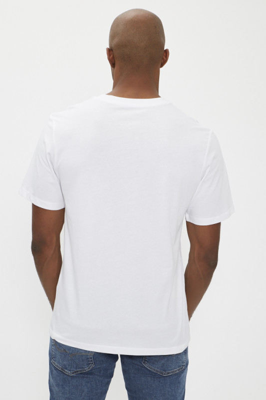 T-shirt blanc coupe standard manche courtes