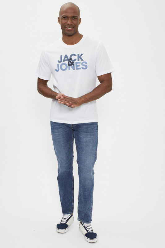 T-shirt blanc coupe standard col rond