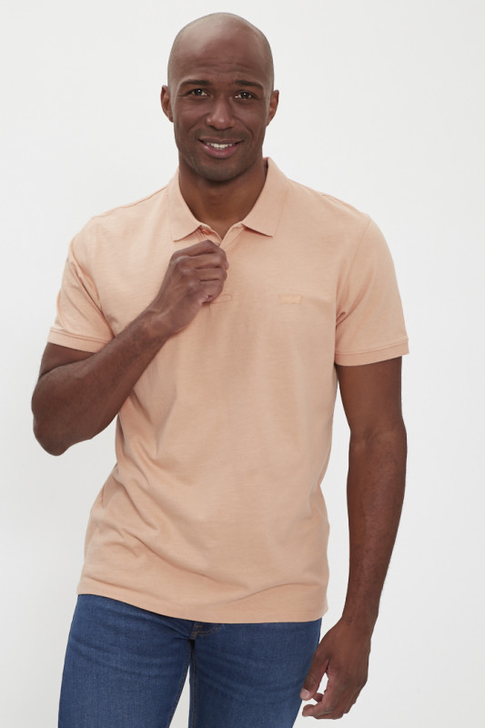 Polo slim en coton orange