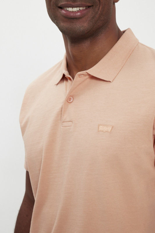 Polo slim en coton orange homme