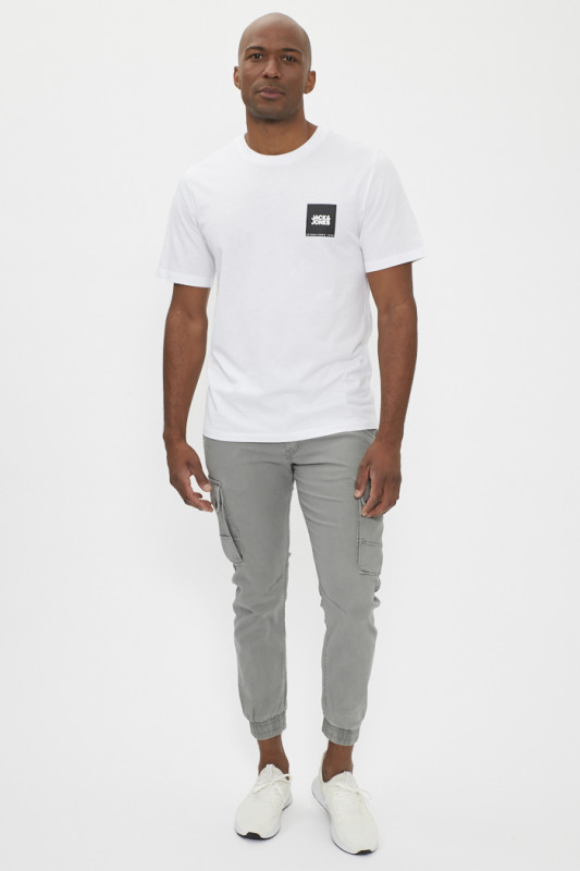 T-shirt imprimé blanc en coton