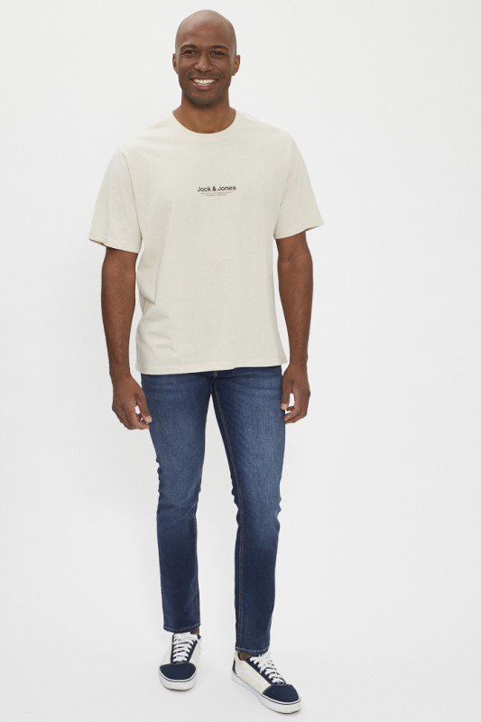 T-shirt beige en jersey de coton homme