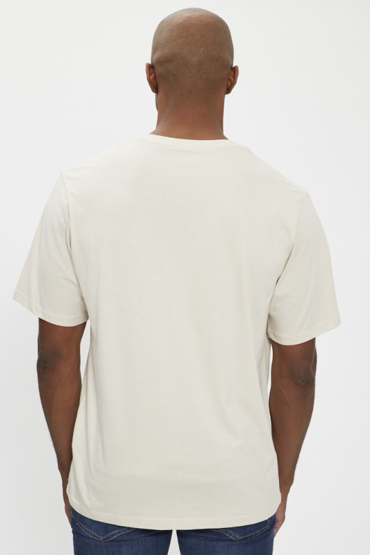 T-shirt beige en jersey de coton