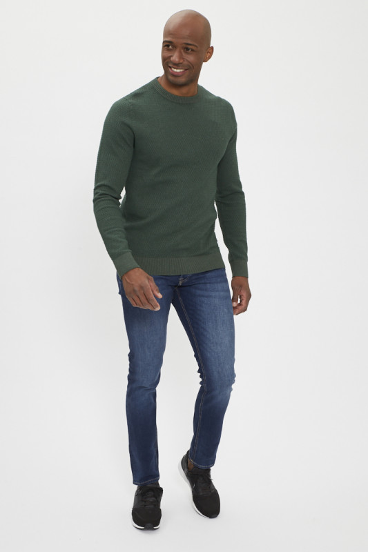 Pull ras du cou vert sapin Jack & Jones