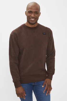 sweat marron ras du cou relaxed fit