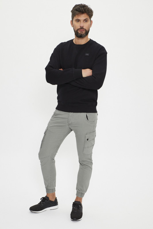 sweat noir ras du cou relaxed fit homme