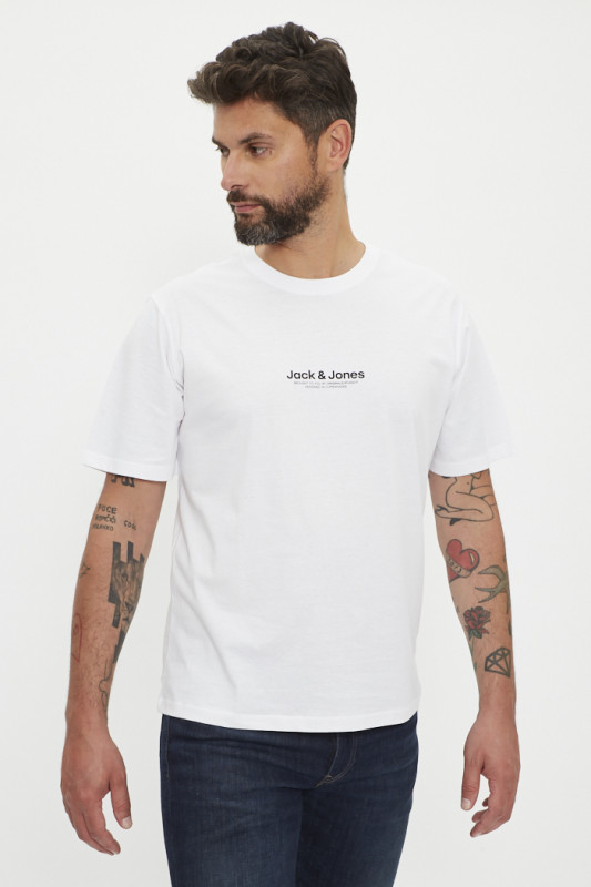 T-shirt blanc en jersey de coton homme