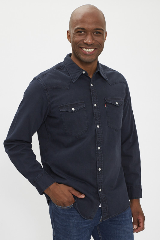 Chemise Classic Western standard bleu foncé homme