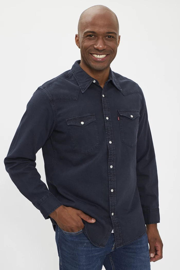 Chemise Classic Western standard bleu foncé homme Levi's Destock
